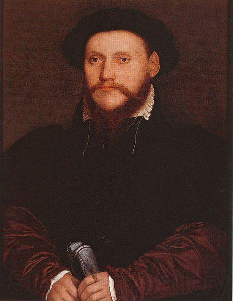 Hans holbein the younger Portrait of an Unknown Man Holding Gloves Germany oil painting art